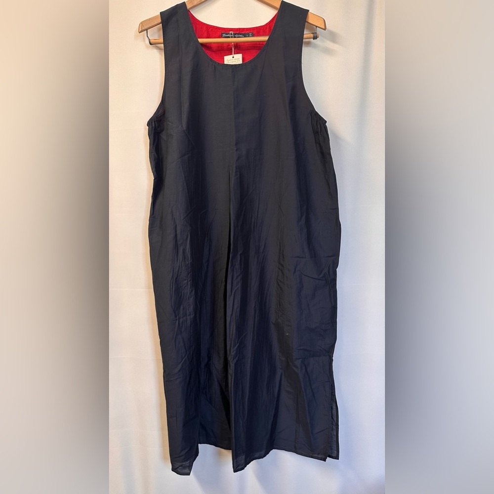 Gudrun Sjoden black cotton silk sleevless dress L